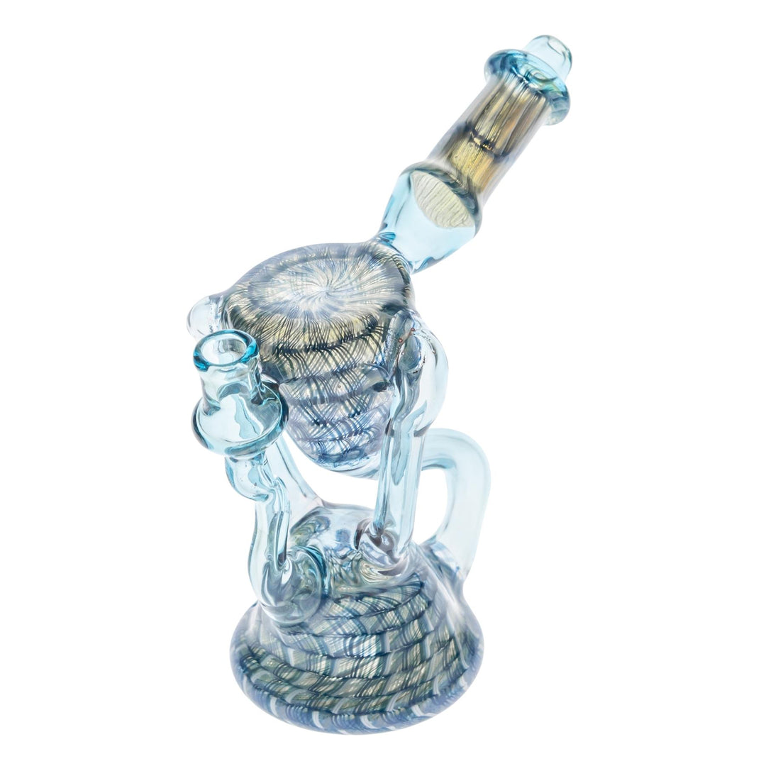 Blue Jay Coilpot Recycler Blue Rig on a white background slight right angle - Up N Smoke