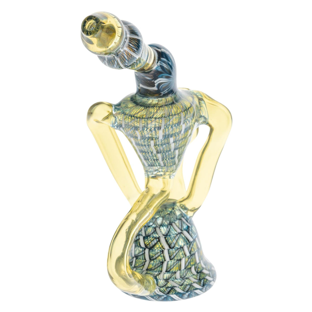 Blue Jay Coilpot Recycler Serum Rig on a white background front left angle - Up N Smoke