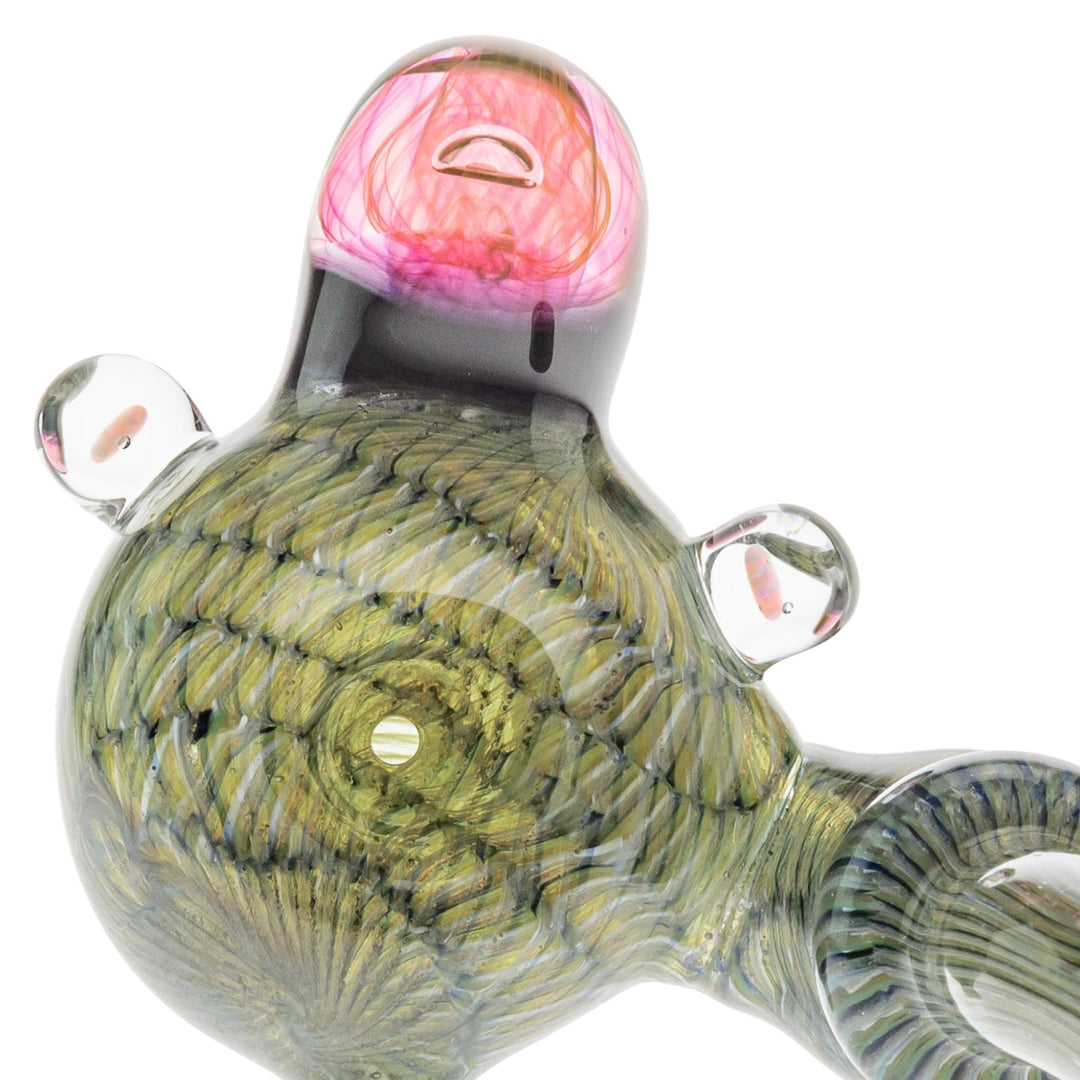 Blue Jay Coilpot Fumed Sherlock Pipe on a white background close-up angle - Up N Smoke