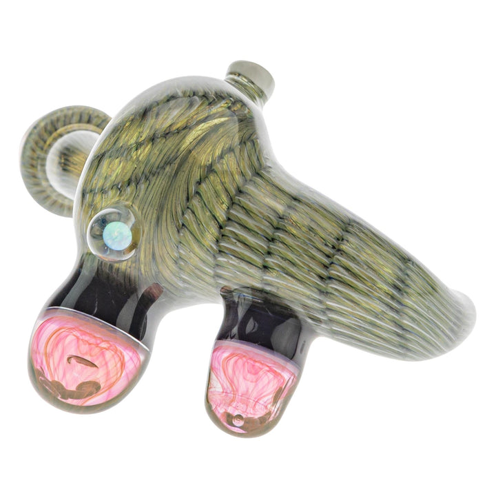 Blue Jay Coilpot Fumed Sherlock Pipe on a white background back angle - Up N Smoke