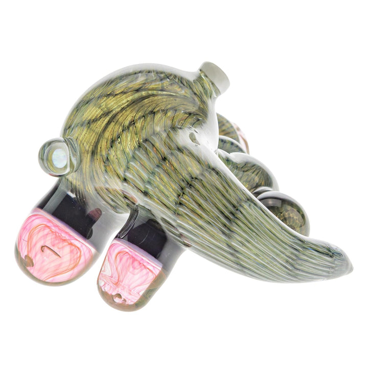 Blue Jay Coilpot Fumed Sherlock Pipe on a white background complete back angle - Up N Smoke