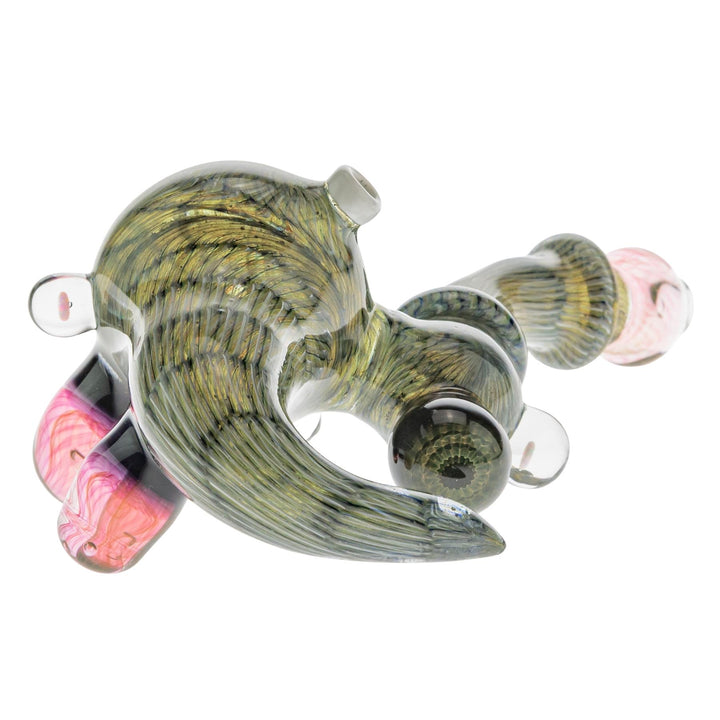 Blue Jay Coilpot Fumed Sherlock Pipe on a white background slight back angle - Up N Smoke