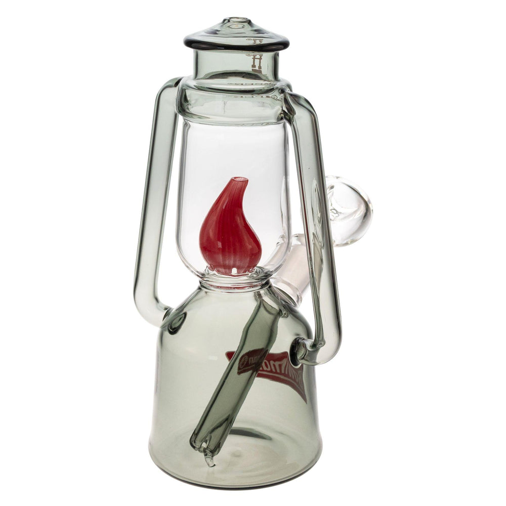 "Backside angled view of a Hemper Bowlman Lantern Water Pipe on a white background," - Up N Smoke.