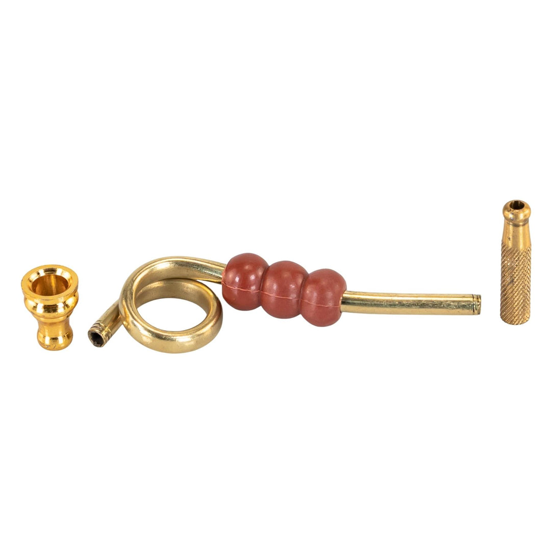 Brass Coiled Cigarette Holder Red on a white background disassembled - Up N Smoke
