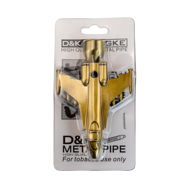 "Top-down view of a Bronze D&K Jet Hand Pipe in its original packaging," - Up N Smoke.