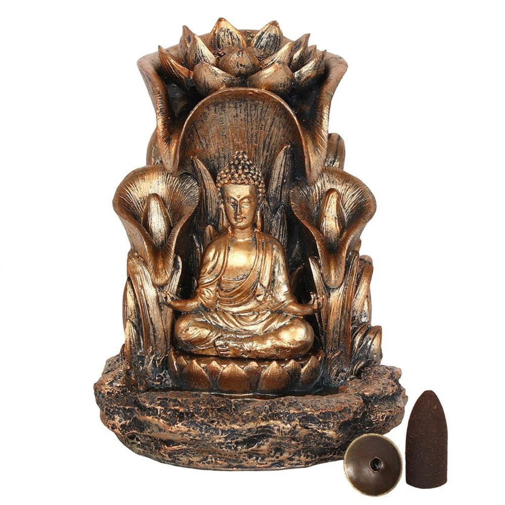 Bronze Buddha Backflow Incense Burner - Up N Smoke