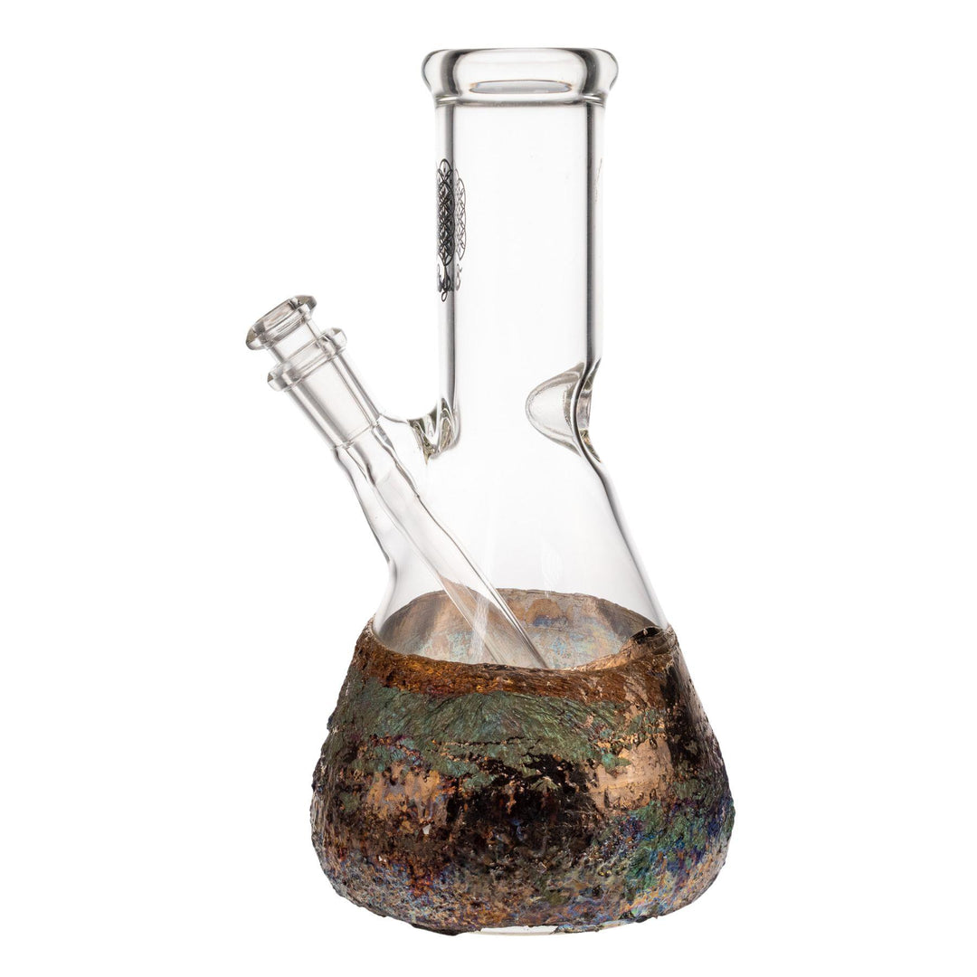 "Left-side view of a Bubsy Bismuth Water Pipe on a white background," - Up N Smoke.