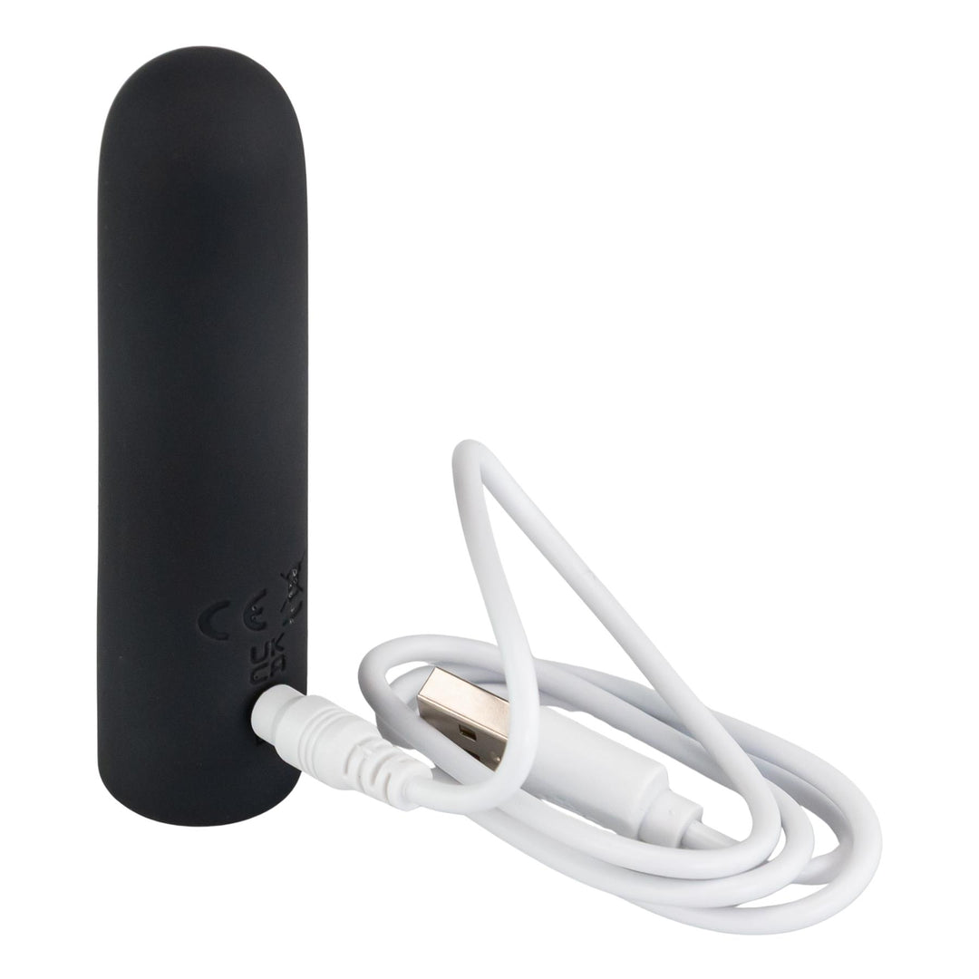 Bullet Vibrator with 13 vibration modes on a white background showcasing charger - Up N Smoke