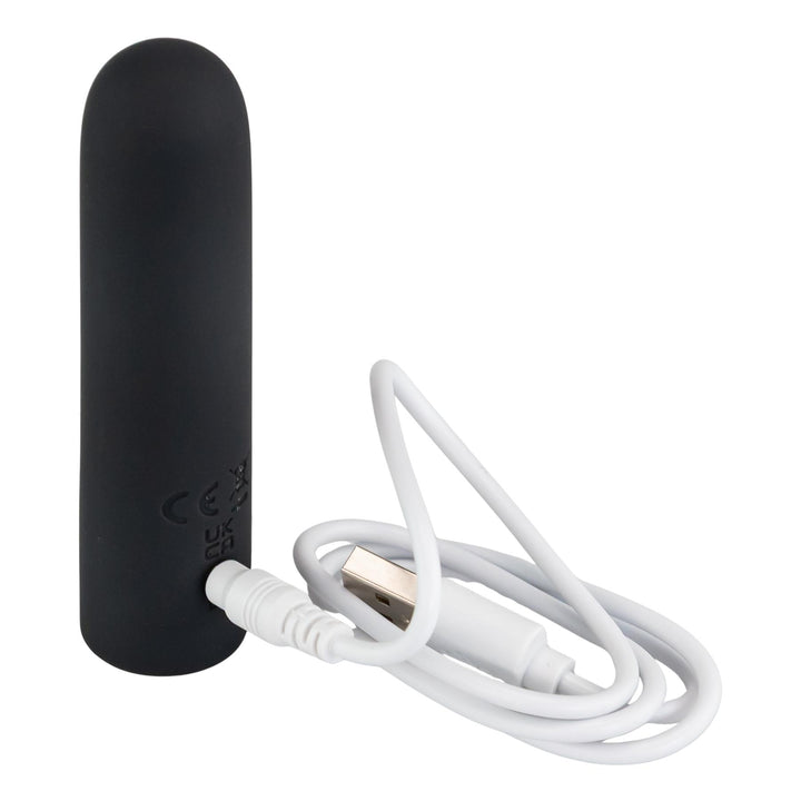Bullet Vibrator with 13 vibration modes on a white background showcasing charger - Up N Smoke