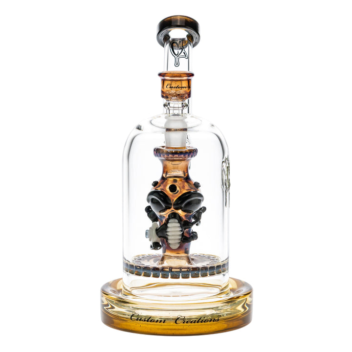 Custom Creations Ratchet Bubbler on a white background front facing angle - Up N Smoke