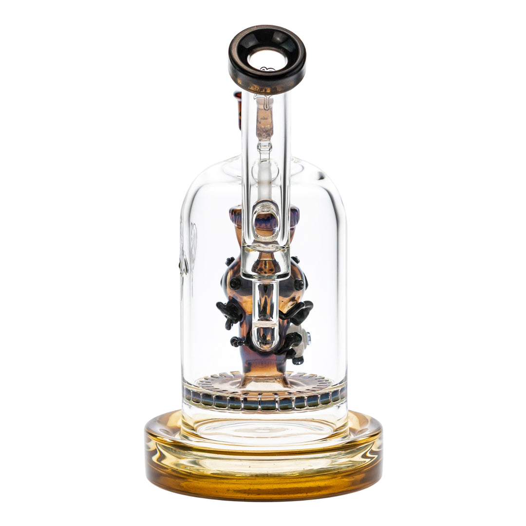 Custom Creations Ratchet Bubbler on a white background back facing angle - Up N Smoke
