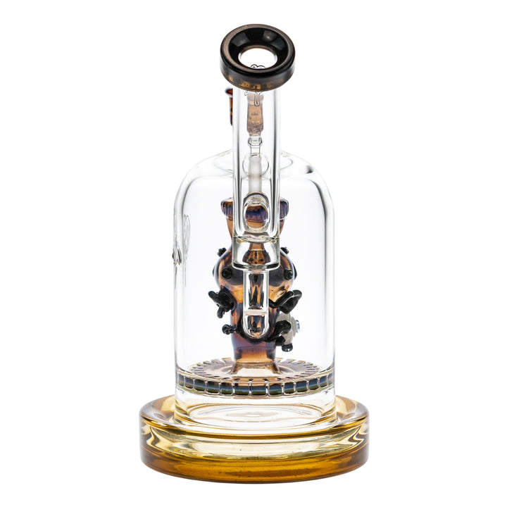 Custom Creations Ratchet Bubbler on a white background back facing angle - Up N Smoke