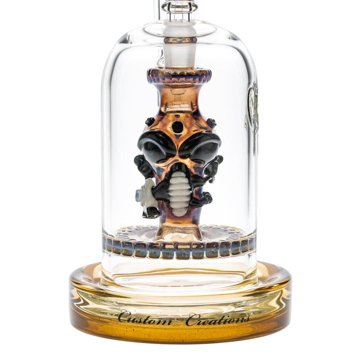 Custom Creations Ratchet Bubbler on a white background front facing close up angle - Up N Smoke
