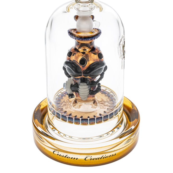 Custom Creations Ratchet Bubbler on a white background front facing close up high angle - Up N Smoke