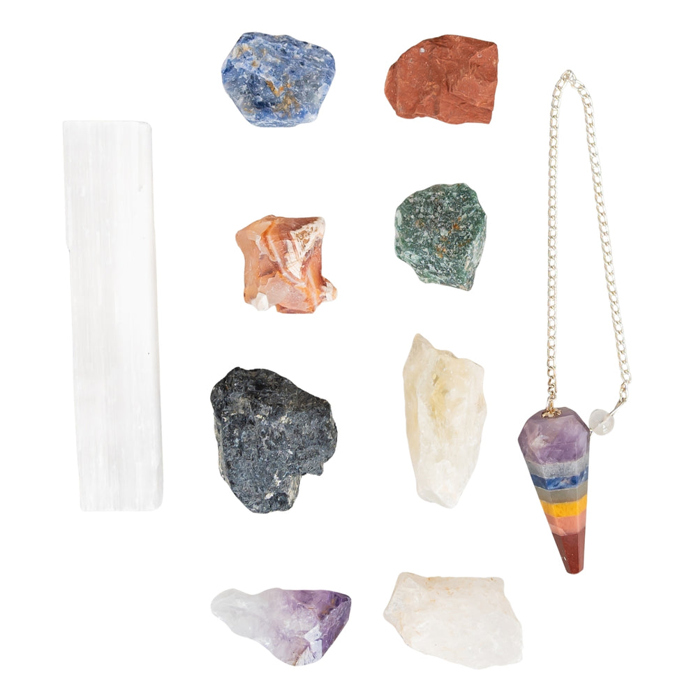Chakra Balancing & Healing Kit Raw on a white background parts seperated - Up N Smoke