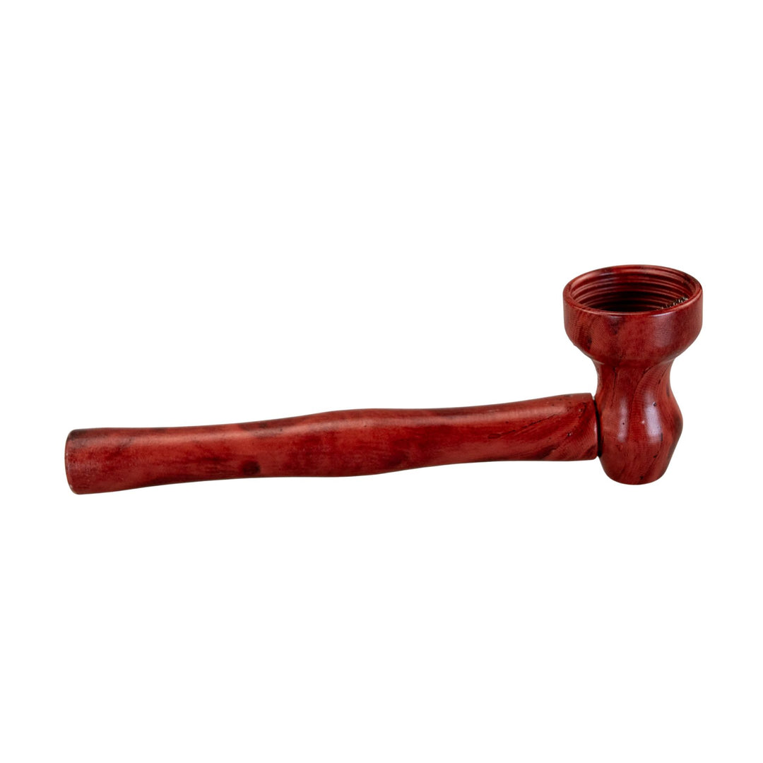 "Right side of a Cherry D&K Woodgrain Metal Pipe on a white background," - Up N Smoke.