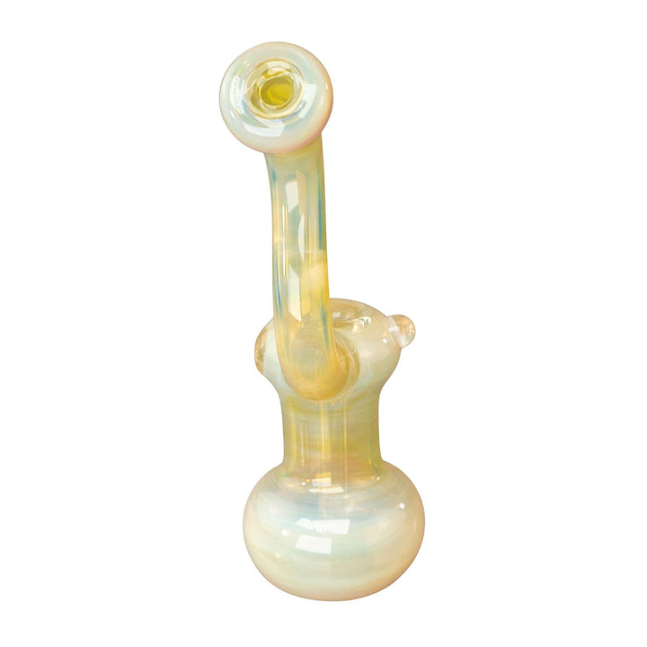 "Backside of a Chris Drags Fumed Bubbler on a white background," - Up N Smoke.