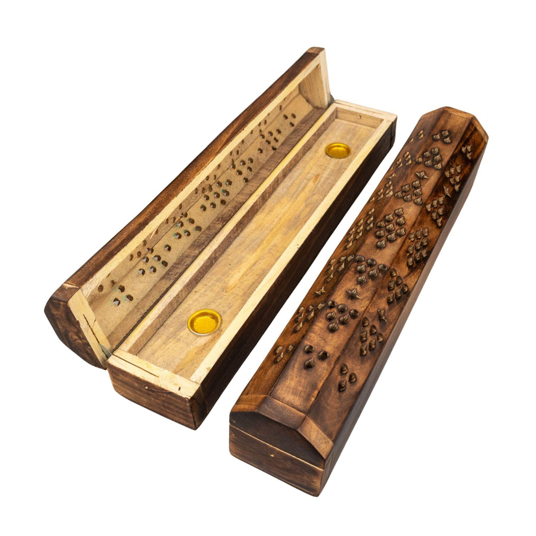 "Two Octagon Coffin Incense Burners on a white background," - Up N Smoke.