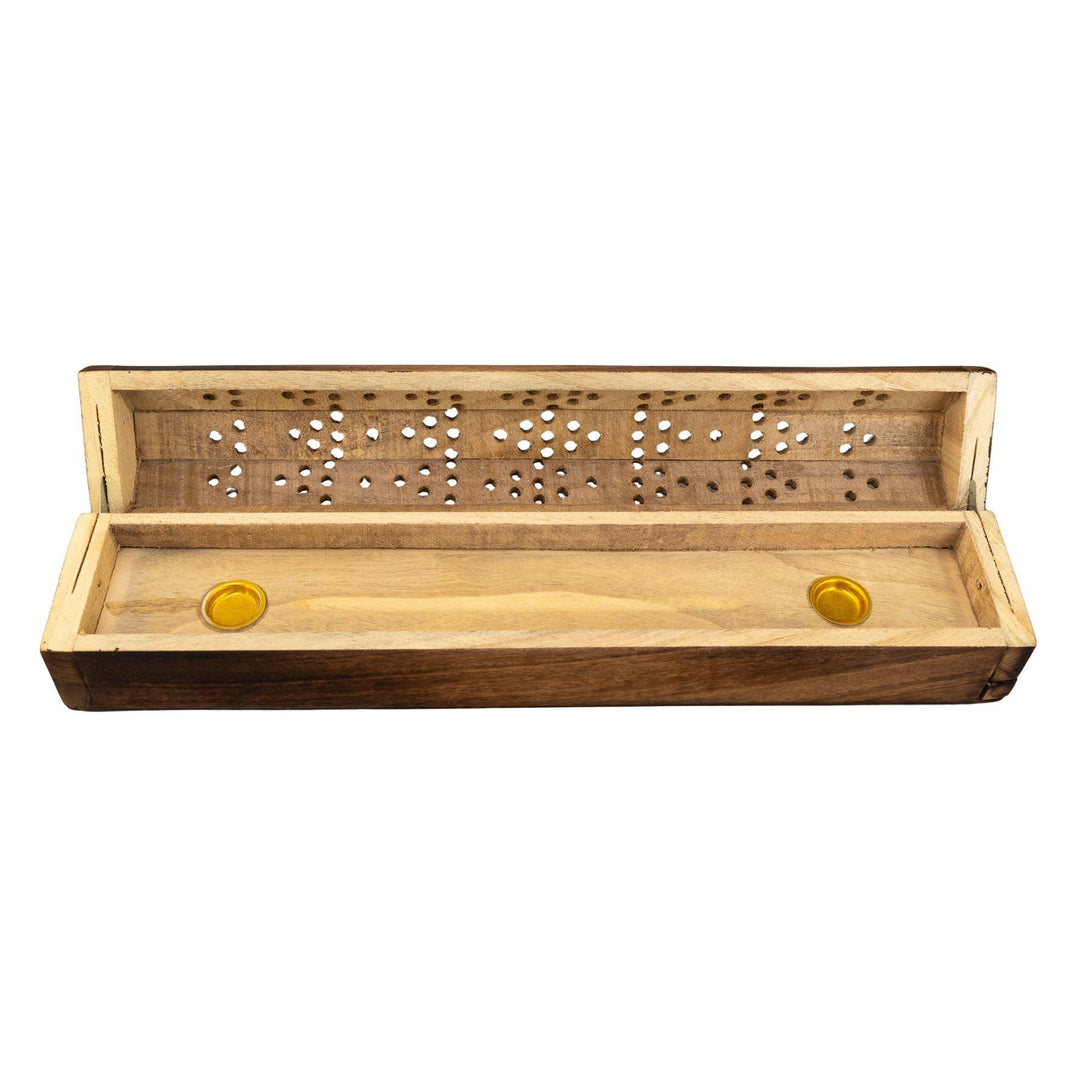 "Open Coffin Incense Burner in the variation Octagon on a white background," - Up N Smoke.