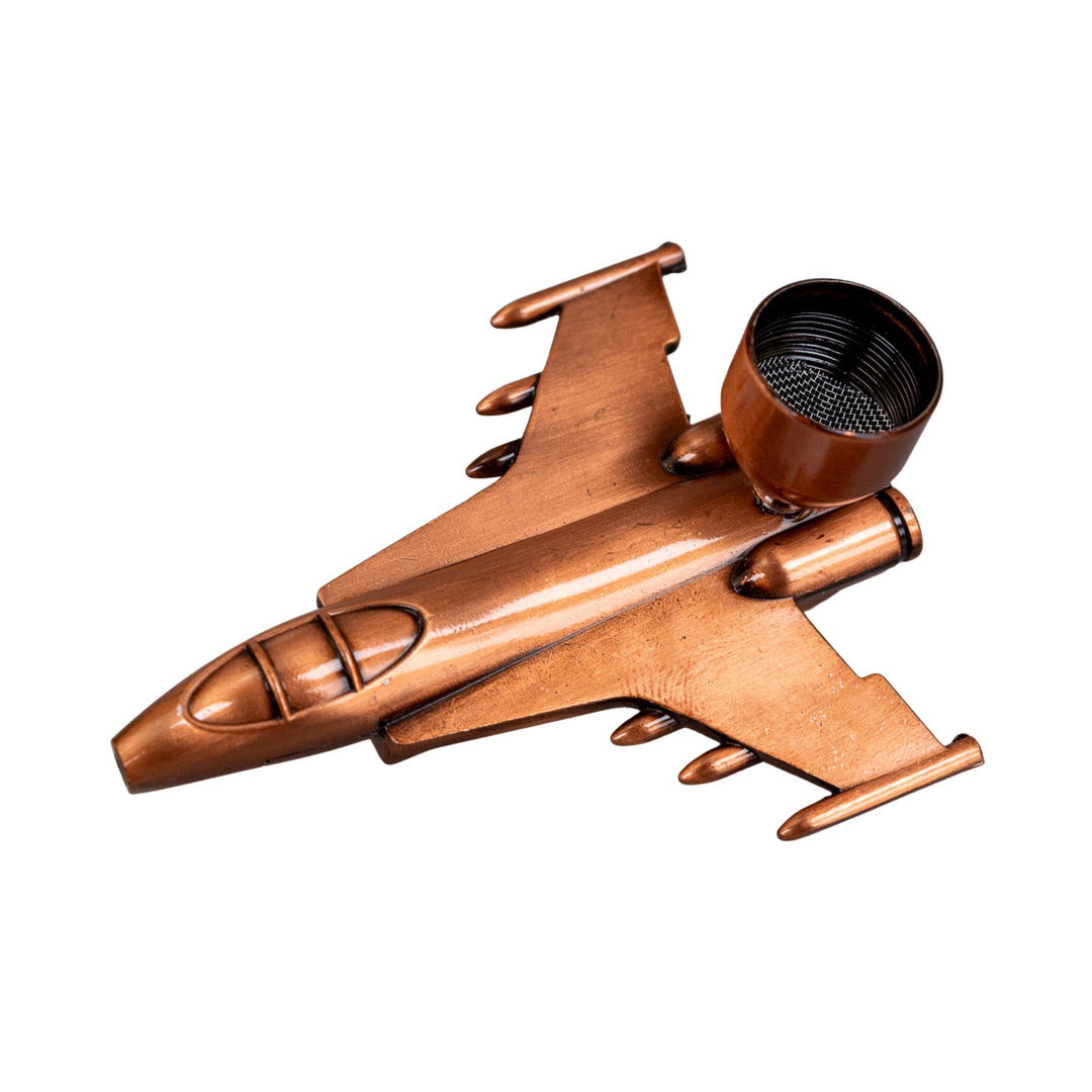 "Copper D&K Jet Hand Pipe with its screened bowl on top of the smoking device," - Up N Smoke.