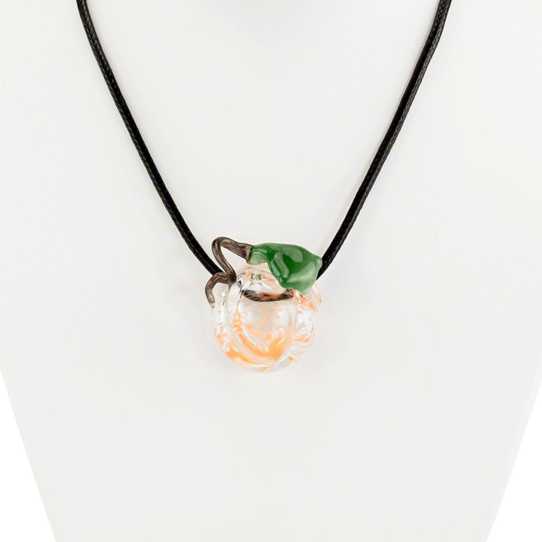 Dalik Glass Pumpkin Pendant displayed on a white background - Up N Smoke
