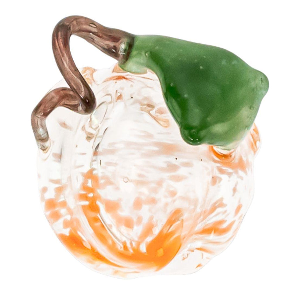 Dalik Glass Pumpkin Pendant displayed on a white background high angle - Up N Smoke