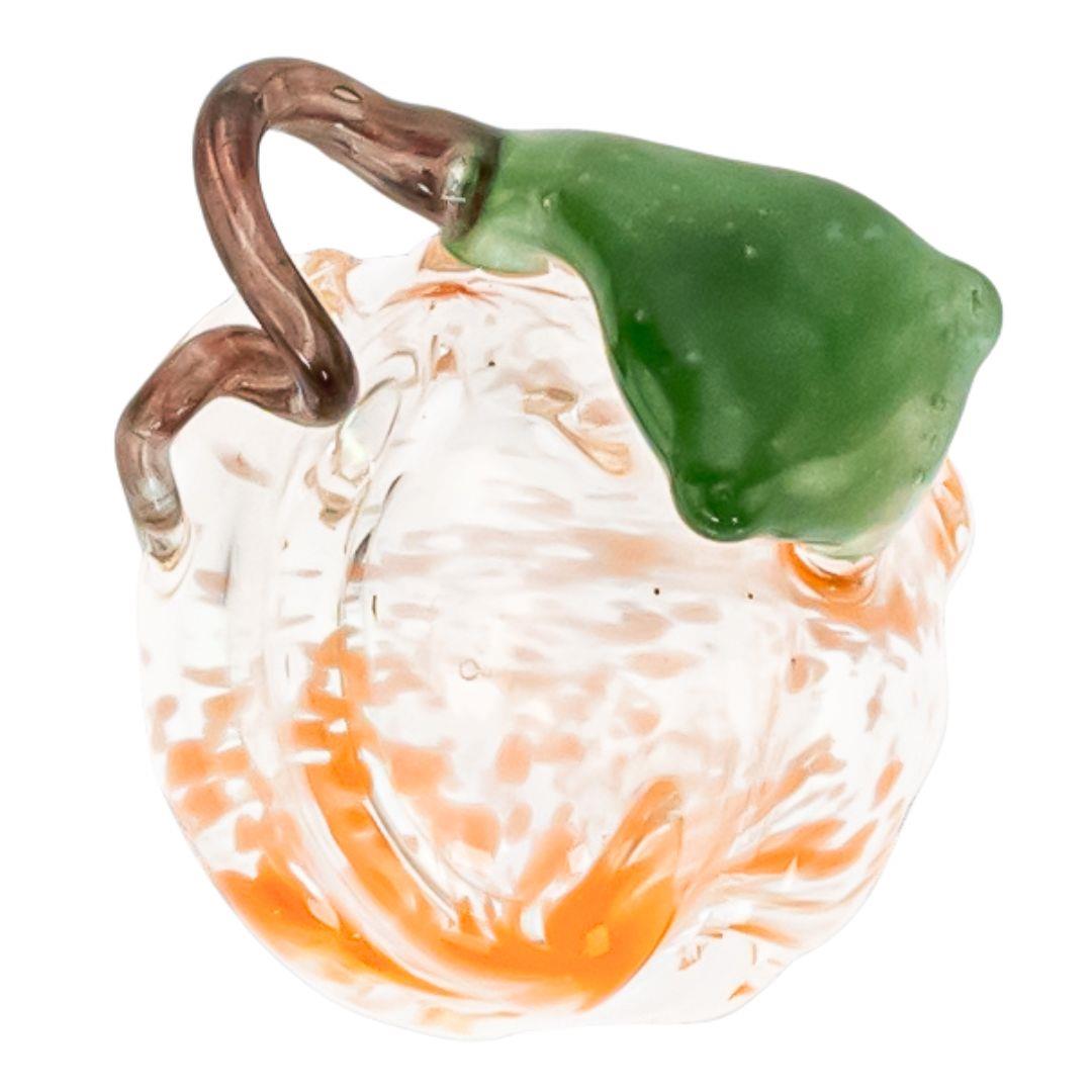 Dalik Glass Pumpkin Pendant displayed on a white background high angle - Up N Smoke