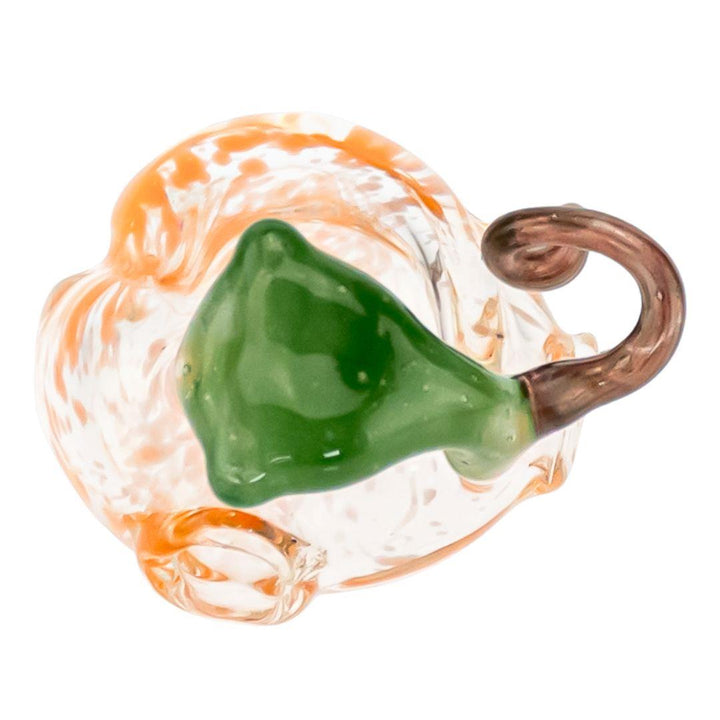 Dalik Glass Pumpkin Pendant displayed on a white background high side angle - Up N Smoke