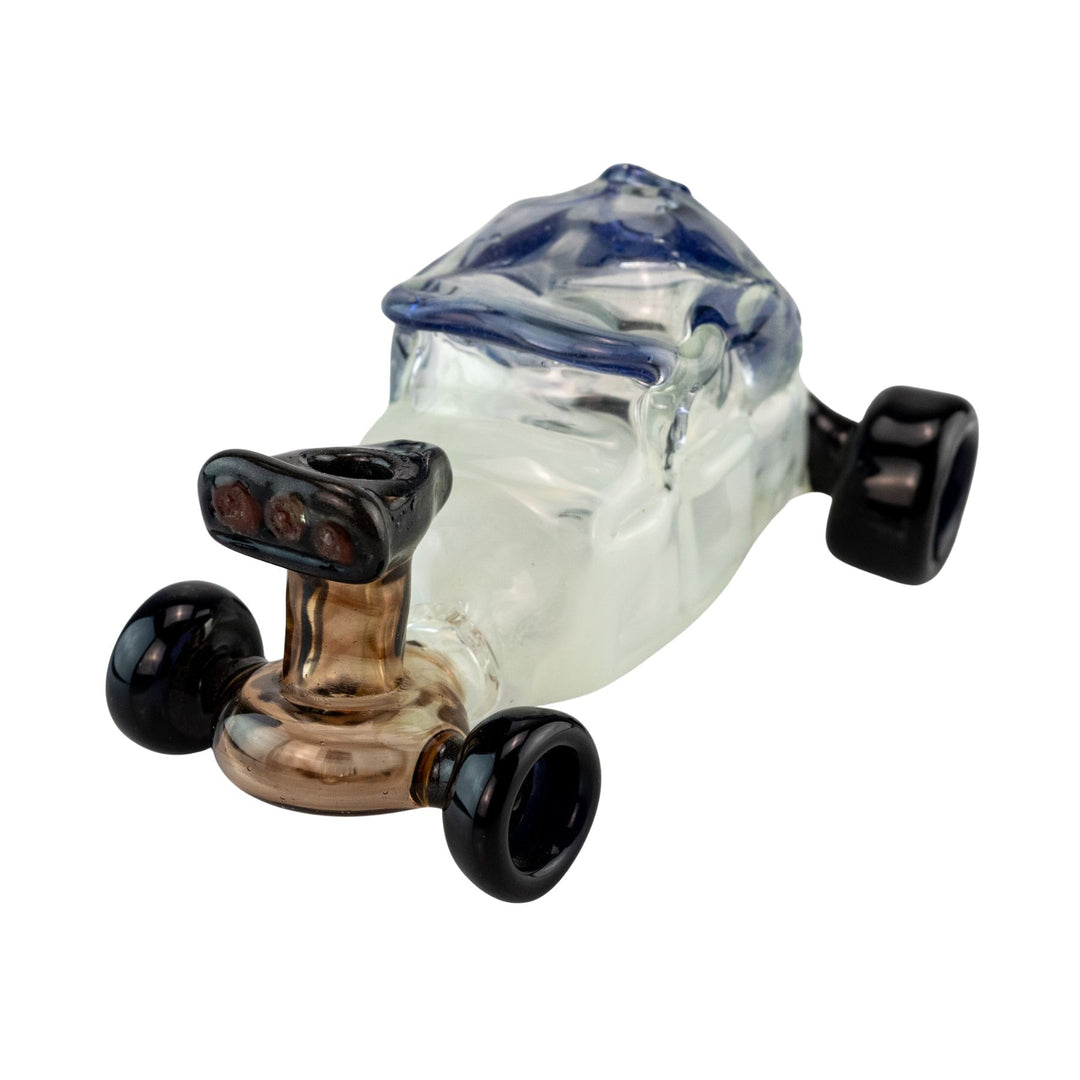 "Side angle of a Jason Barr Derby Car on a white background," - Down to Earth.