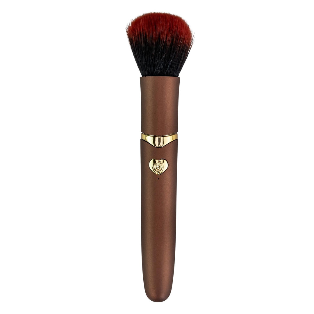 Discreet Makeup Brush Vibrator with usb charging rose gold color photo on a white background - Up N Smoke