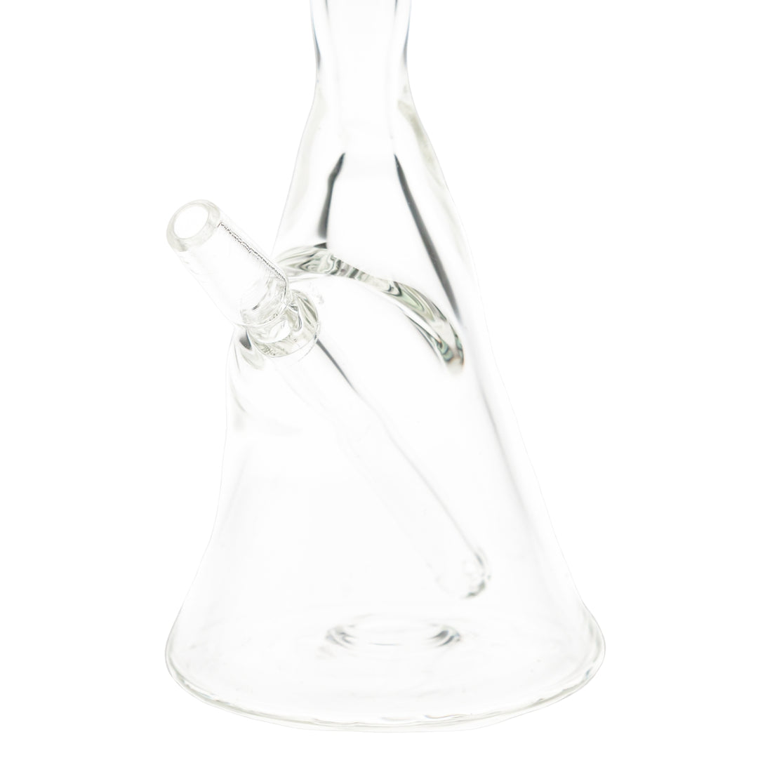 Dope Glass Clear Rig close-up angle on a white background - Up N Smoke