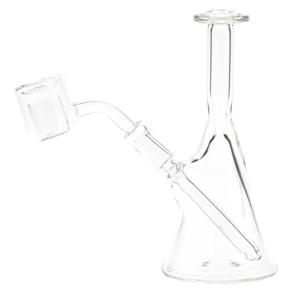 Dope Glass Clear Rig on a white background left angle - Up N Smoke 