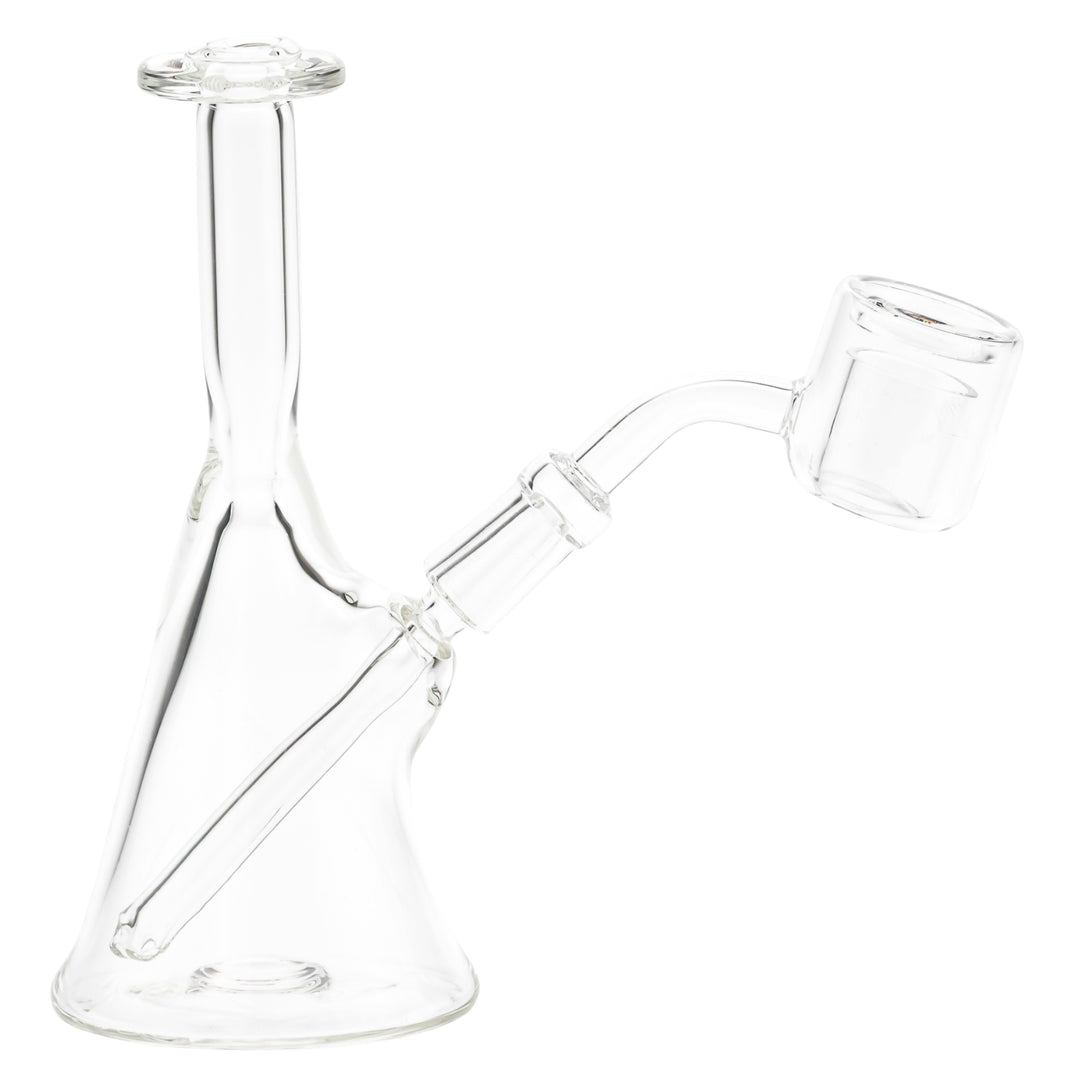 Dope Glass Clear Rig on a white background right angle - Up N Smoke 