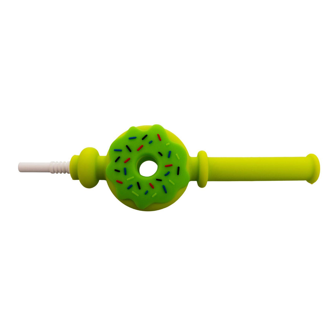 "Green Doughnut Silicone Nectar Collector on a white background," - Up N Smoke.