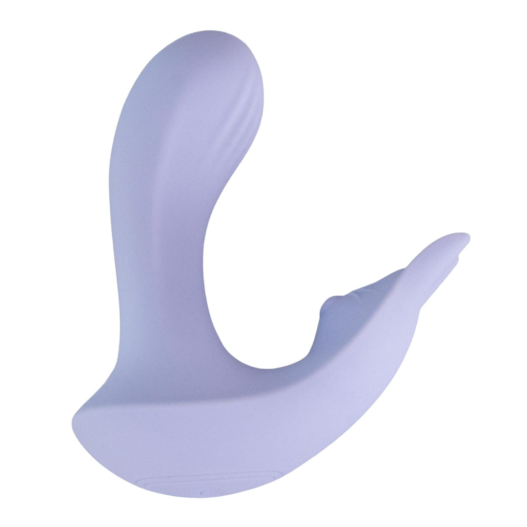 Dual-Stimulation G-Spot Vibrator side facing on a white background - Up N Smoke