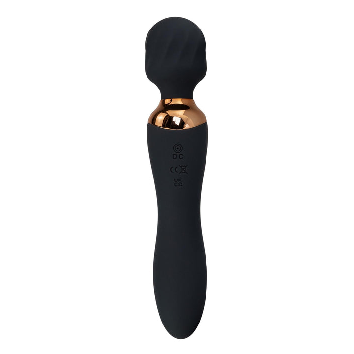 Dual Massaging Vibrator Wand with 12 vibration frequencies on a white background back facing - Up N Smoke