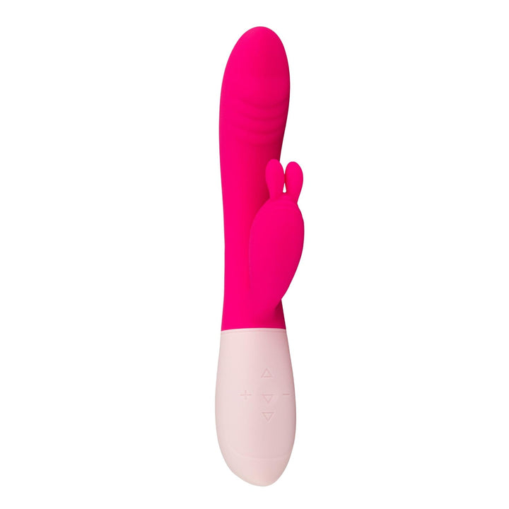 Dual Rabbit G-spot Vibrator Pink front side on a white background - Up N Smoke