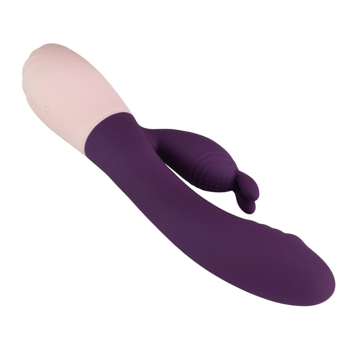 Dual Rabbit G-spot Vibrator Purple Top down on a white background - Up N Smoke