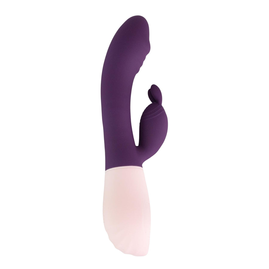 Dual Rabbit G-spot Vibrator Purple side facing on a white background - Up N Smoke