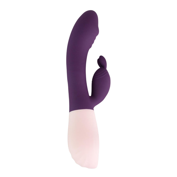 Dual Rabbit G-spot Vibrator Purple side facing on a white background - Up N Smoke