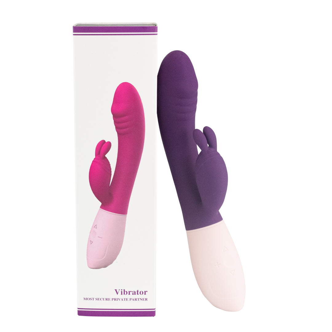 Dual Rabbit G-Spot Vibrator Front facing packaging - Up N Smoke