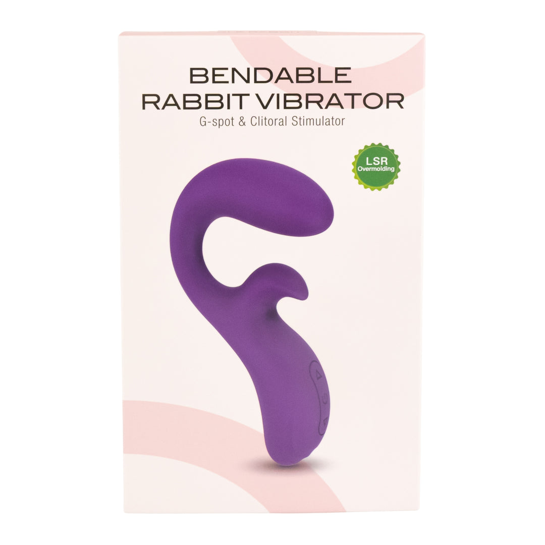 Flexible Dual Stimulation Rabbit Vibrator front facing packing on a white background - Up N Smoke
