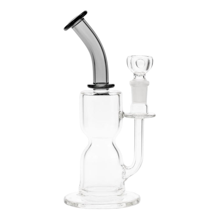 Dume Cross Diffuser Hourglass Mini black neck color side angle displayed on a white background - Up N Smoke