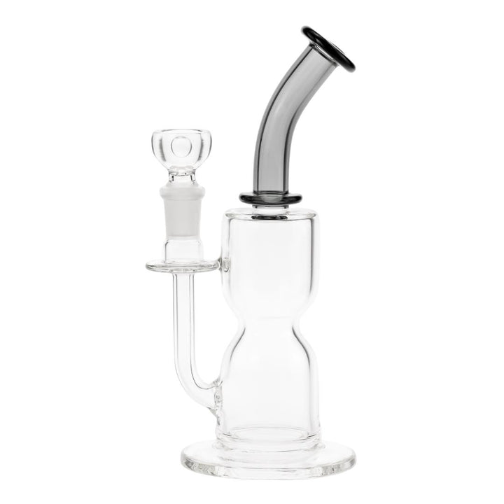 Dume Cross Diffuser Hourglass Mini black neck color left side angle displayed on a white background - Up N Smoke