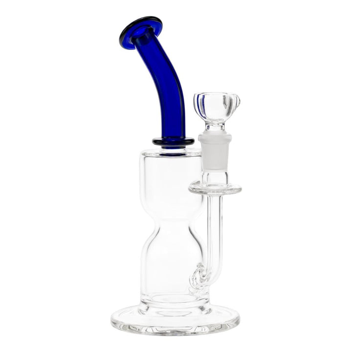 Dume Cross Diffuser Hourglass Mini blue neck color displayed on a white background - Up N Smoke
