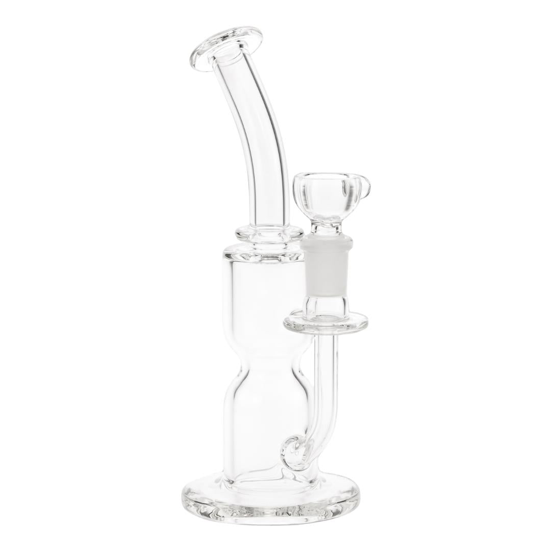Dume Cross Diffuser Hourglass Mini clear neck color displayed on a white background - Up N Smoke