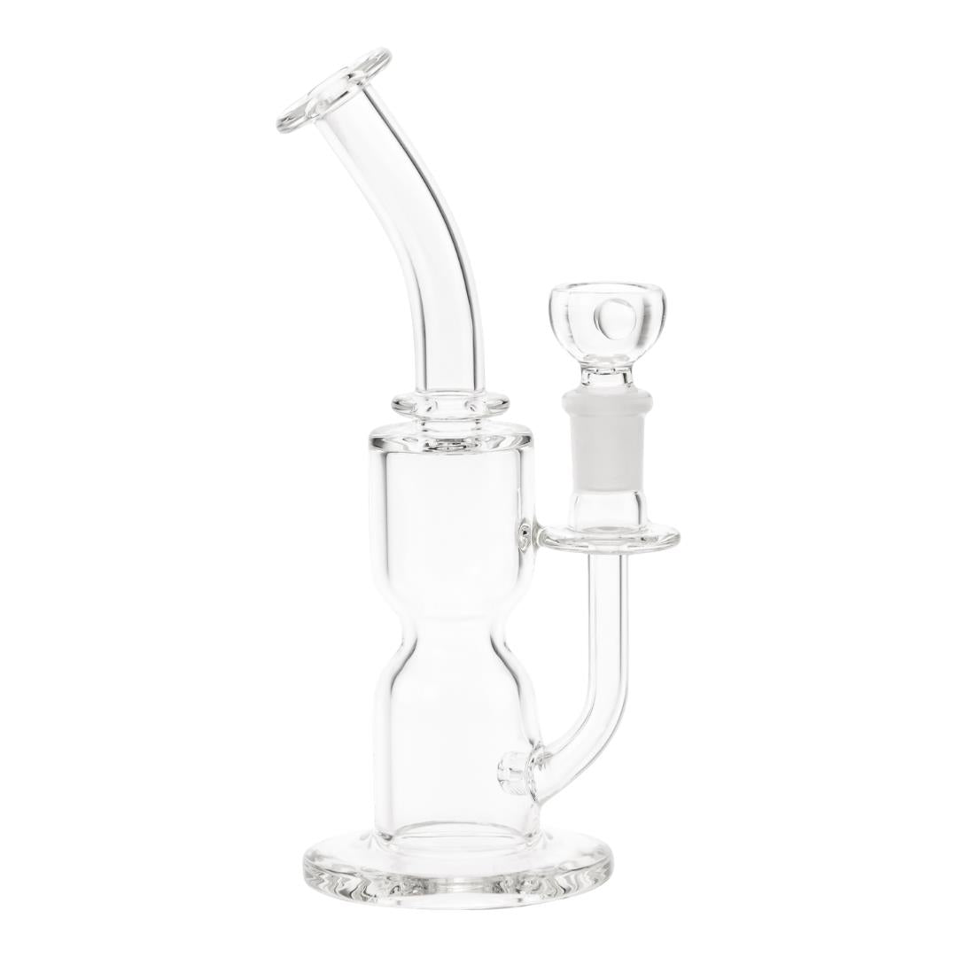 Dume Cross Diffuser Hourglass Mini clear neck color side angle displayed on a white background - Up N Smoke