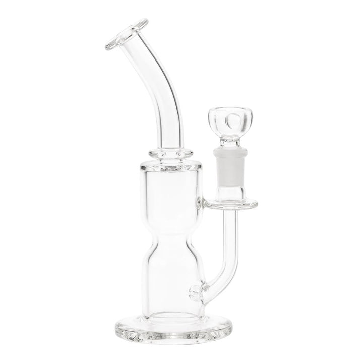 Dume Cross Diffuser Hourglass Mini clear neck color side angle displayed on a white background - Up N Smoke