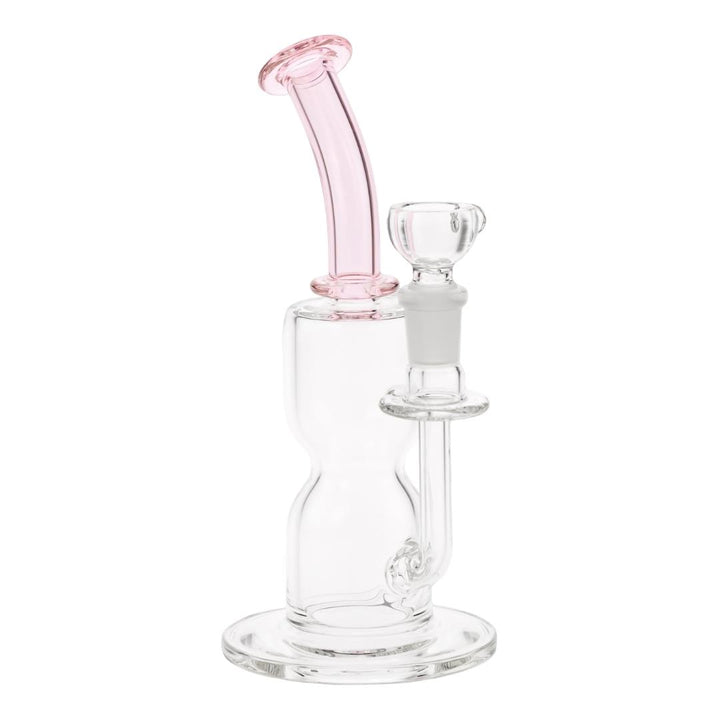 Dume Cross Diffuser Hourglass Mini pink neck color displayed on a white background - Up N Smoke