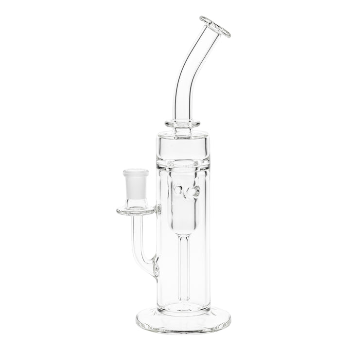 Dume Glass 10” Incycler on a white background left facing angle - Up N Smoke